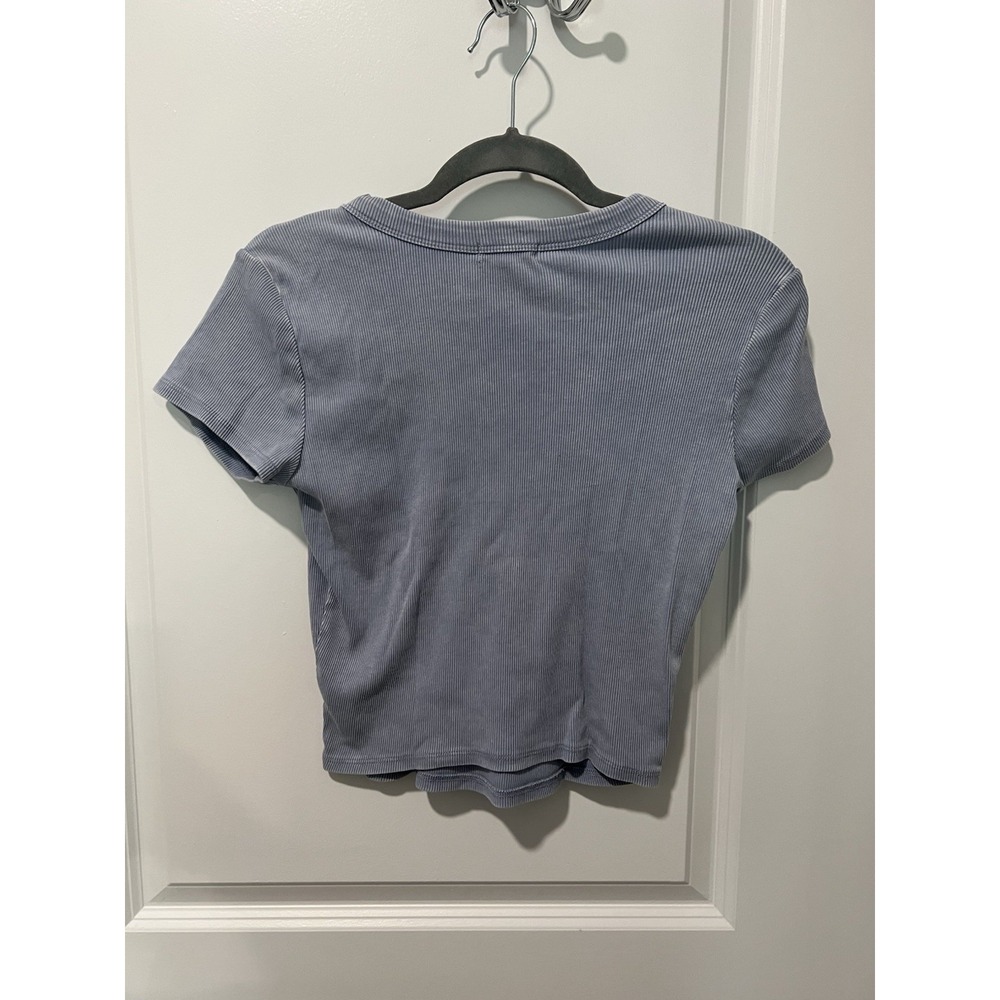 ✨ Stitch & Pine Women's Tee "Angel" - Blue - Size Medium - Cropped - Bedazzled - Picture 2 of 5